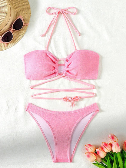 Hannah® | Push-Up Bikini Set With Crossed Straps