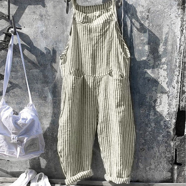 Addison® | Loose Striped Jumpsuit With Vintage Look