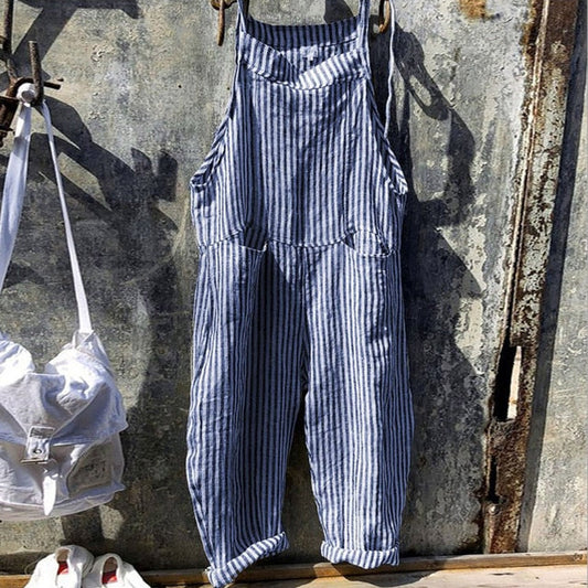 Addison® | Loose Striped Jumpsuit With Vintage Look