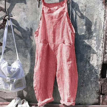 Addison® | Loose Striped Jumpsuit With Vintage Look