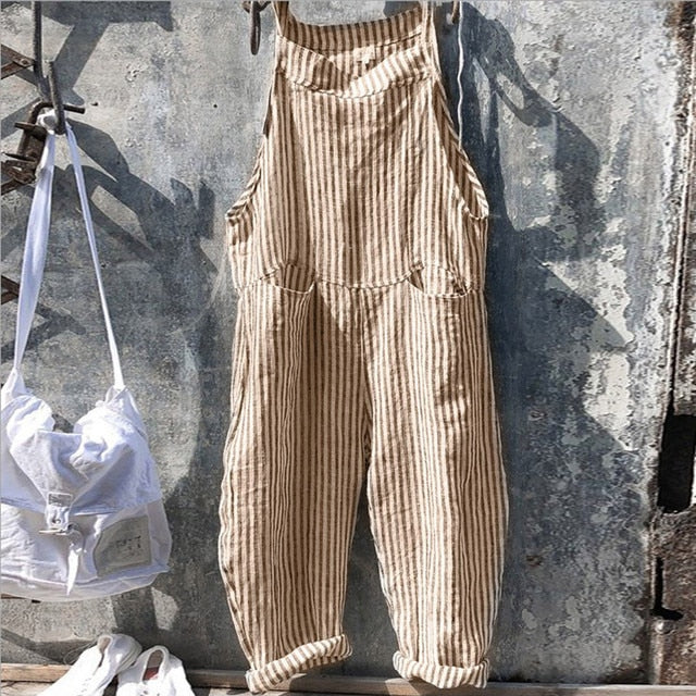 Addison® | Loose Striped Jumpsuit With Vintage Look