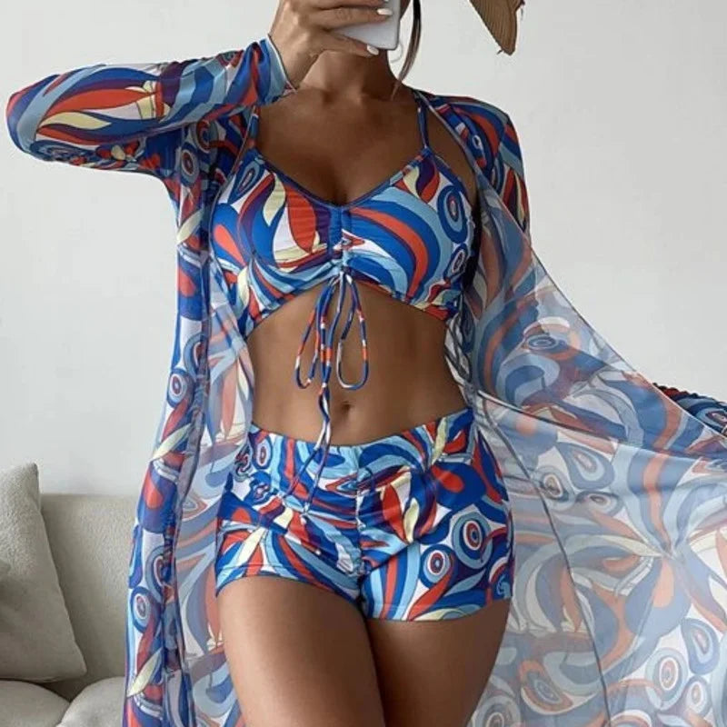Olivia® | 3 in 1 bikini top + pants + kimono
