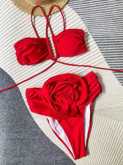 Clara® | Bikini With Halter Neck And Floral Detail