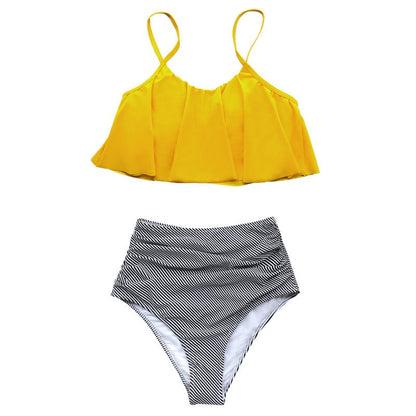 Kizkitza® | Bikini With Ruffled Top And High Waist Bikini Bottom