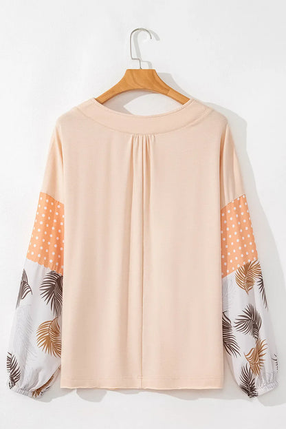 Barbara® | Printed long-sleeved blouse with a V-neck