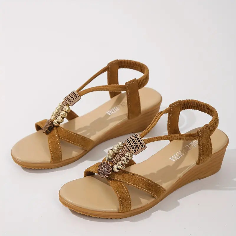 Lea® | Boho Style Wedge Sandals