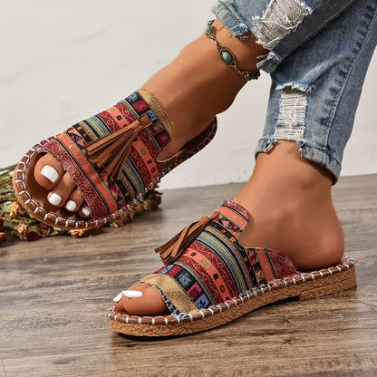 Marcella® | Ethnic Style Flat Sandals With Tassel