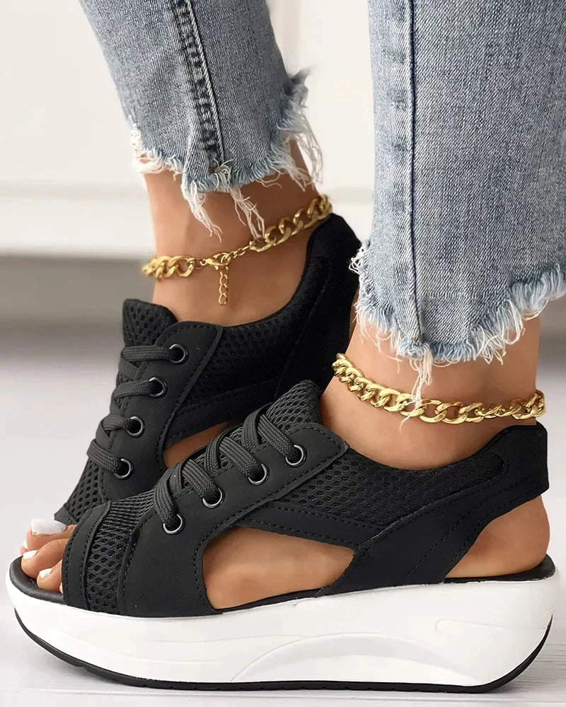 Milagros® | Stylish Sandals With Contrast Insert And Arch Support