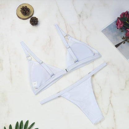 Thelma® | Two-Piece Bikini Swimsuit With Gold Metal Rings And Triangular Cups