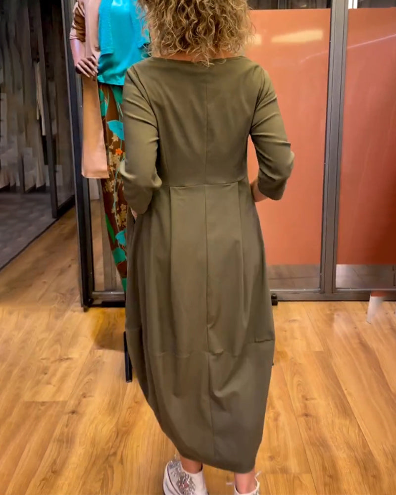 Abigail® | Slimming dress with a round neckline