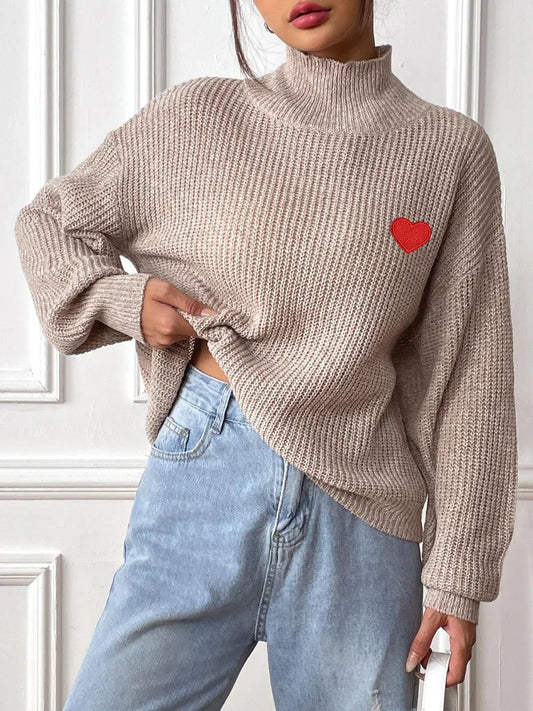 Adela® | Cozy long-sleeved sweater with an original heart pattern