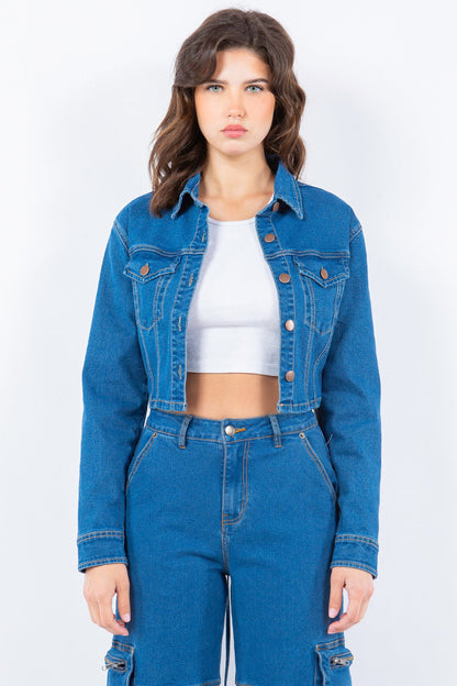 Anneliese® | Short denim jacket from American Bazi with lacing at the back