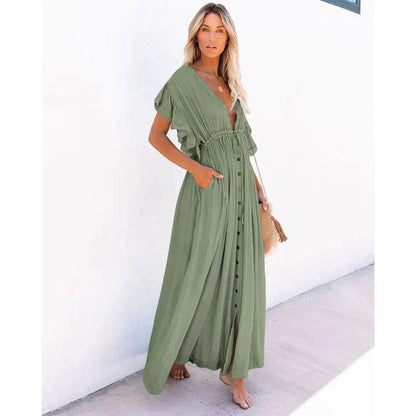 Adair® | Maxi green Ibiza beach dress