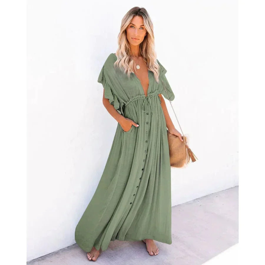 Adair® | Maxi green Ibiza beach dress
