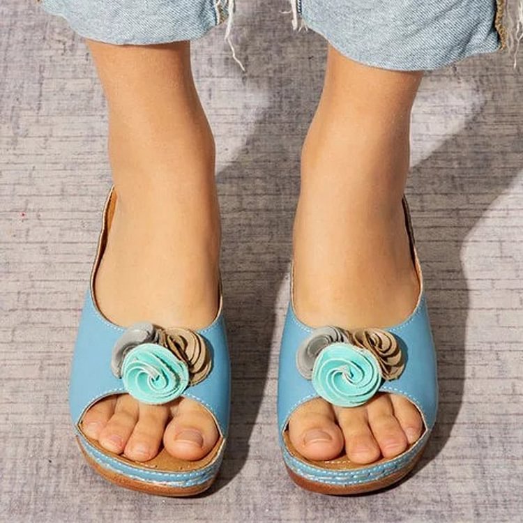 Ximena® | Comfortable leather floral sandals