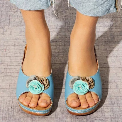 Ximena® | Comfortable leather floral sandals