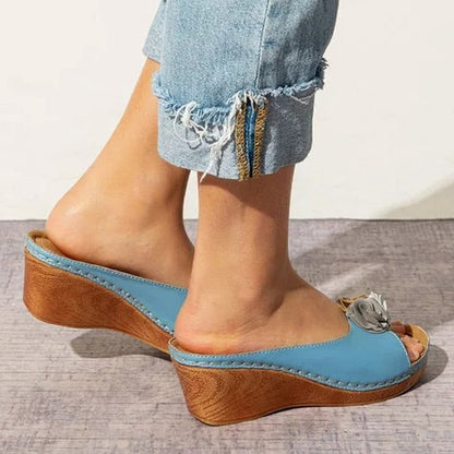 Ximena® | Comfortable leather floral sandals