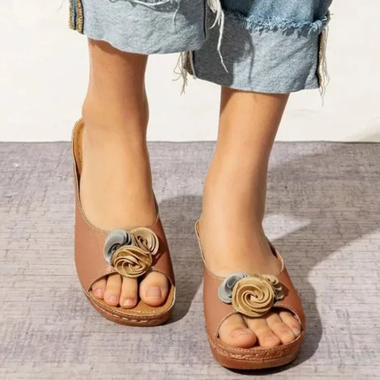 Ximena® | Comfortable leather floral sandals