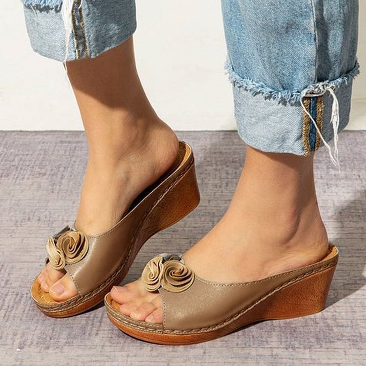 Ximena® | Comfortable leather floral sandals